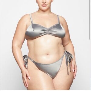 SKIMS Chrome Woven Shine Tie Bottoms